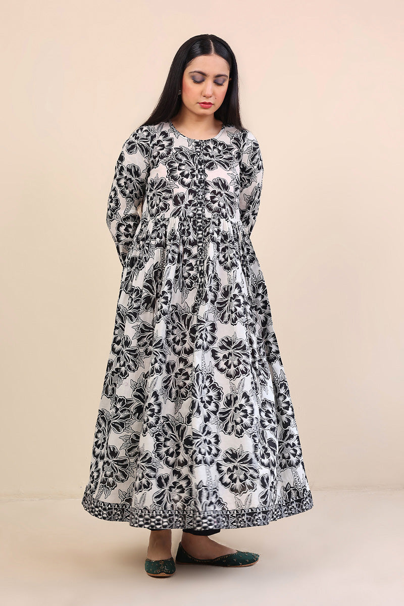 Generation - Linocut Dress - 1 Piece - Black - Lawn
