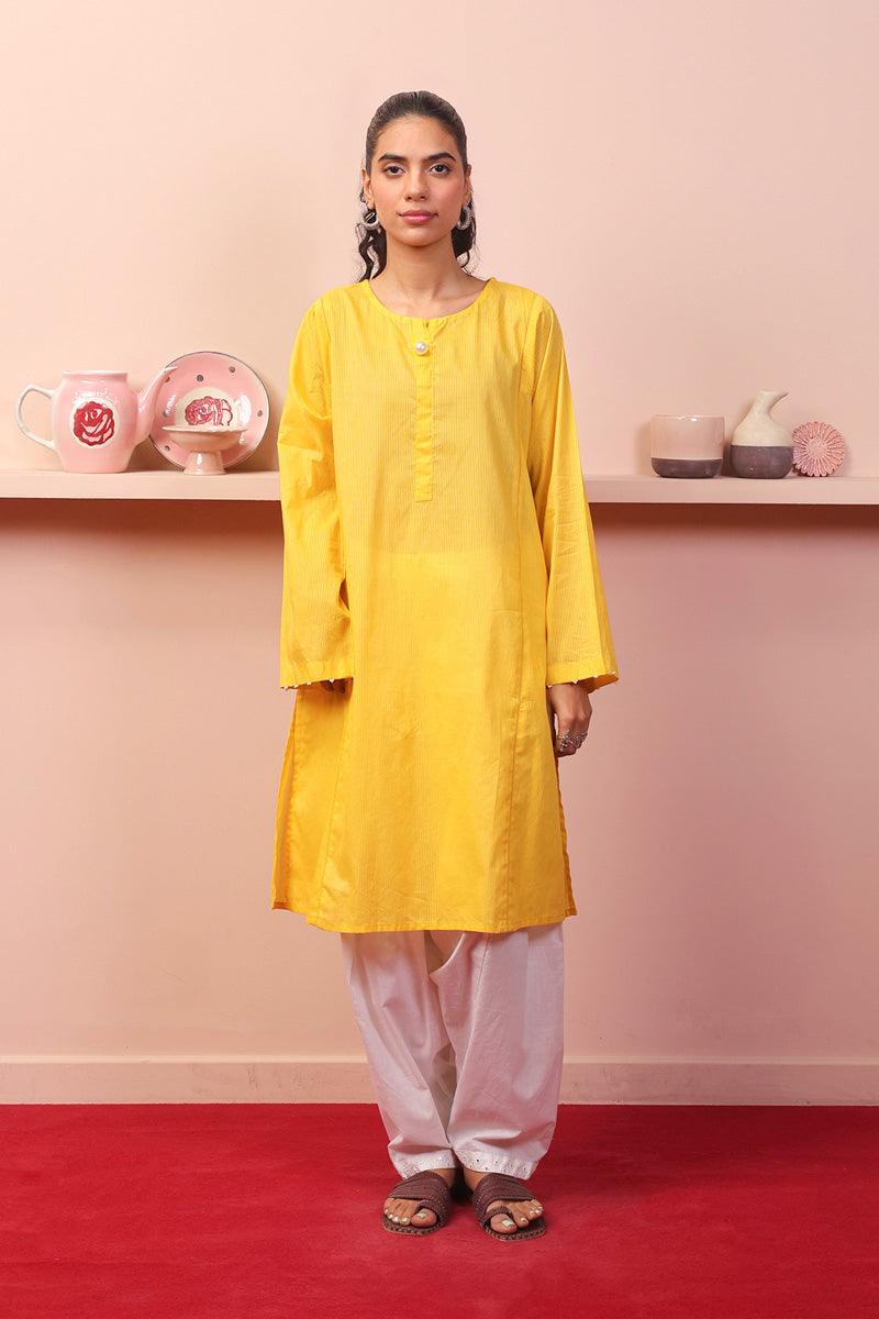 Generation - Malmal Kurti - Yellow - Lawn - 1 Piece