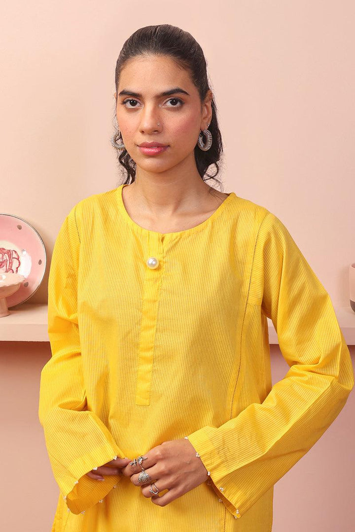 Generation - Malmal Kurti - Yellow - Lawn - 1 Piece