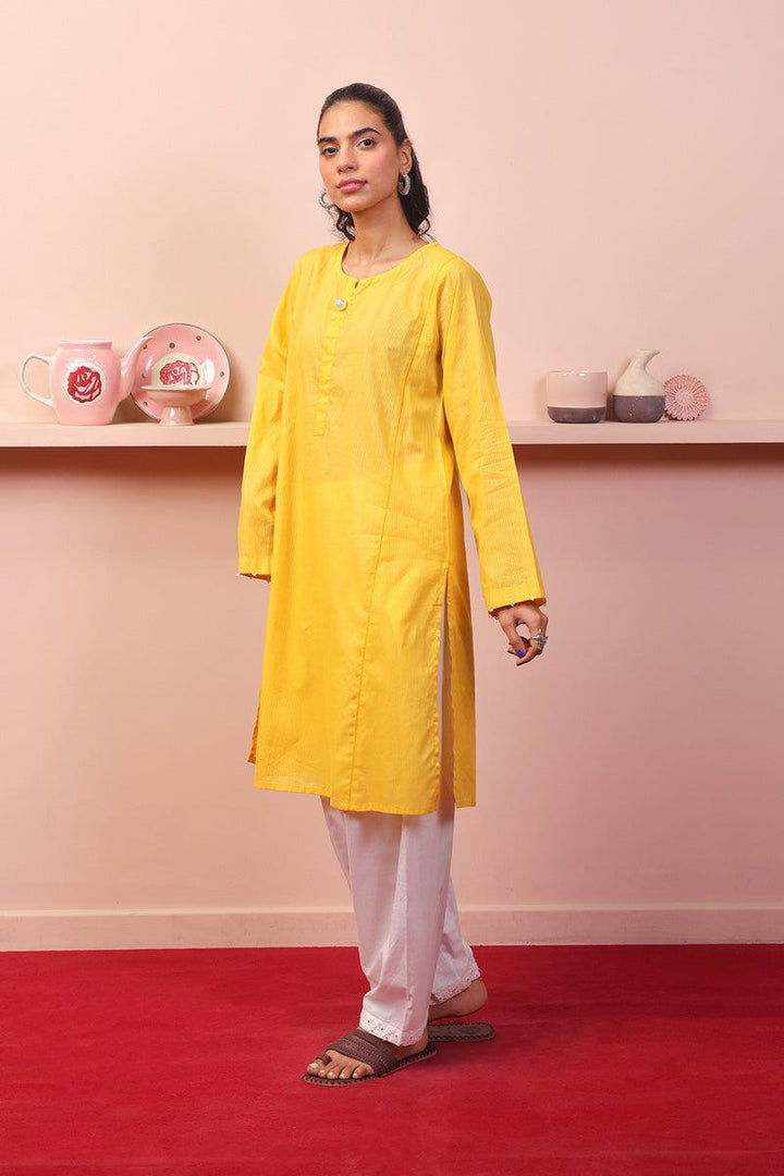 Generation - Malmal Kurti - Yellow - Lawn - 1 Piece
