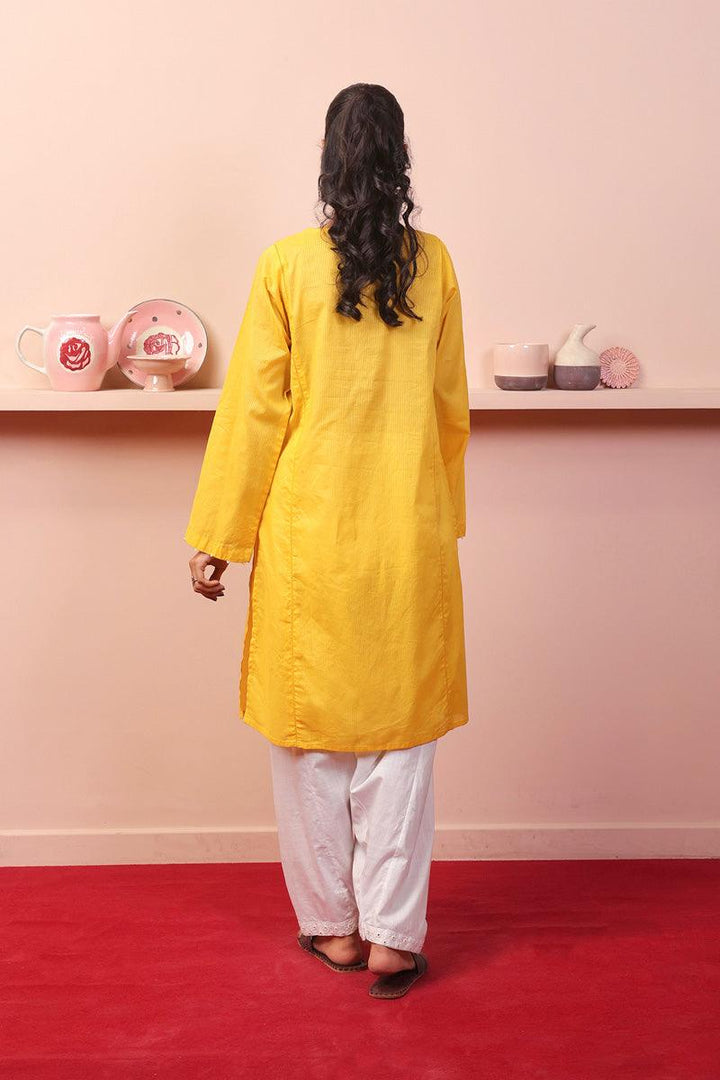 Generation - Malmal Kurti - Yellow - Lawn - 1 Piece