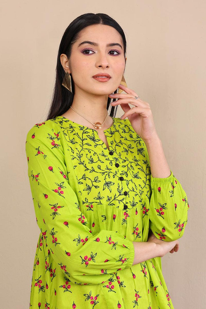 Generation - Marigold Kurta - Green - Voile