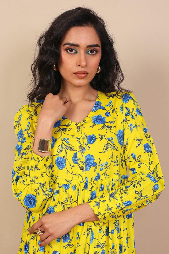 Generation - Marigold Tiered Dress - Yellow - Voile