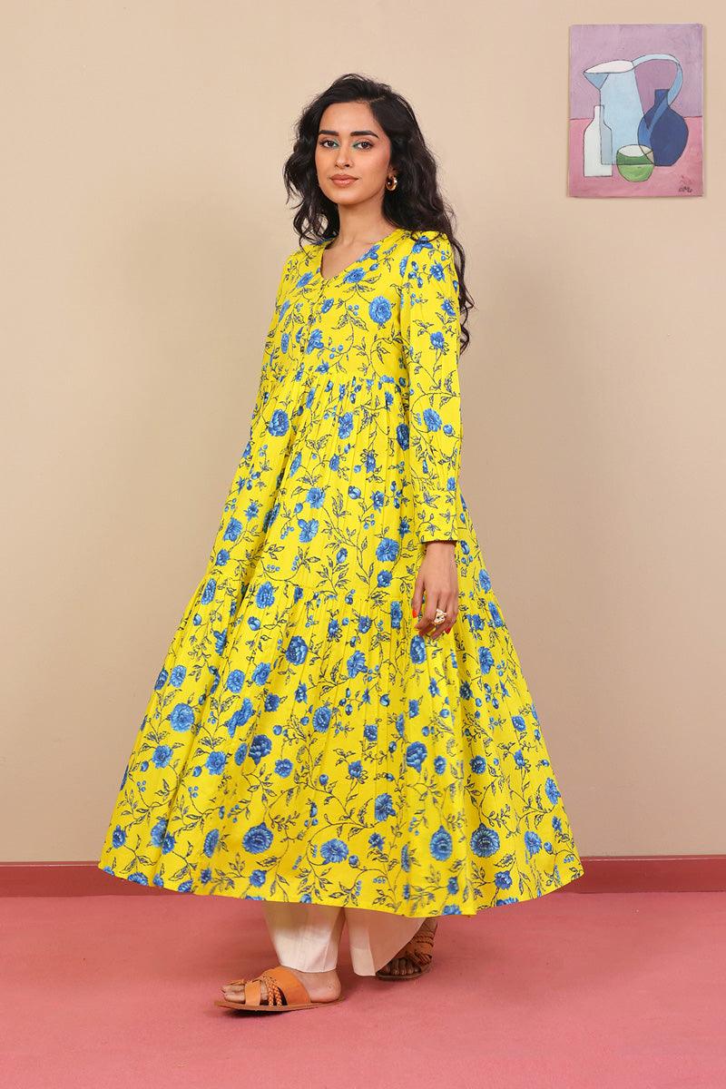 Generation - Marigold Tiered Dress - Yellow - Voile