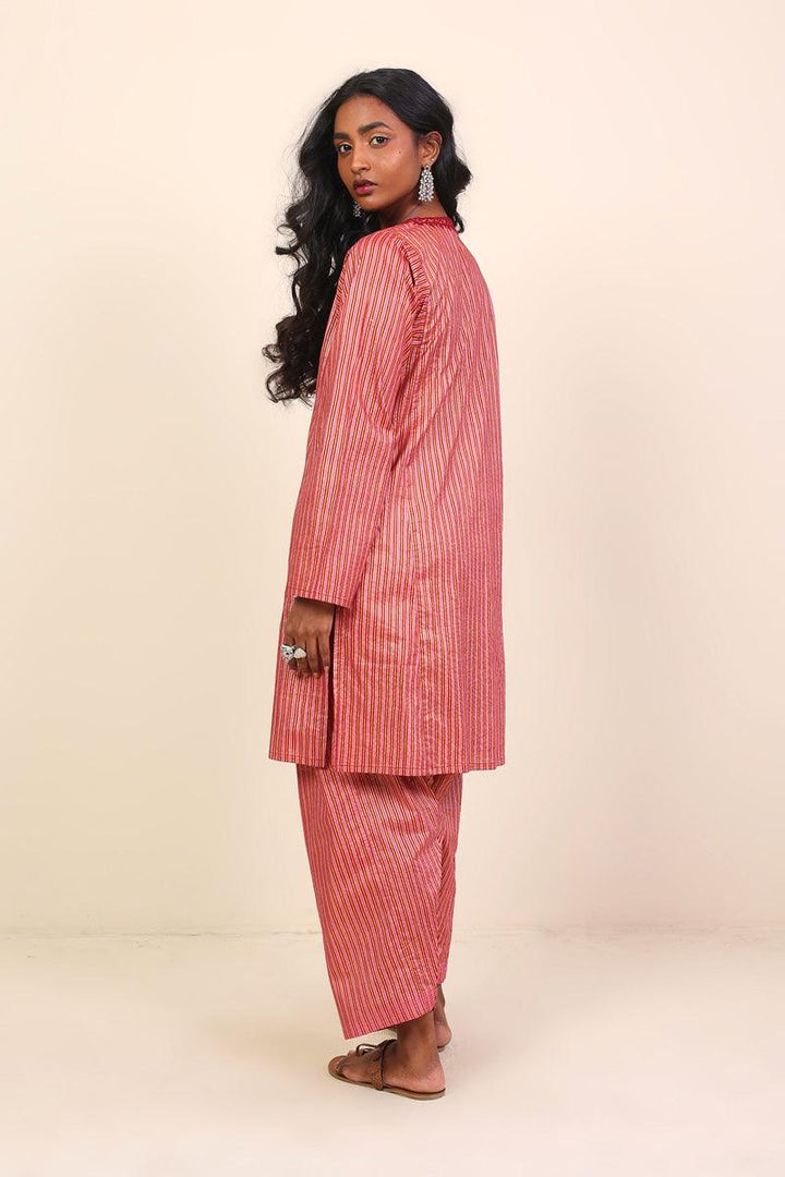 Generation - Sunehri Dori Embroidered Suit - Maroon - 2 Piece