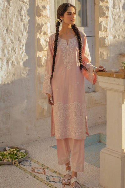 Image - Coral Pink Embroidered CO-ORD Set - 2 Piece - Studio by TCS