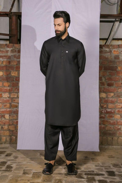 GEM Garments - Classic Black Shalwar Kameez Collar - 2 Piece - Studio by TCS
