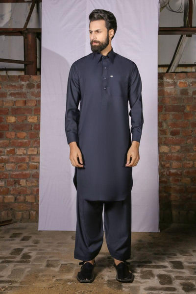 GEM Garments - Classic Navy Blue Shalwar Kameez Collar - 2 Piece - Studio by TCS