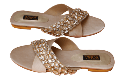 Soma - Light Golden Moon Dust Cross Over Hand Crafted Footwear