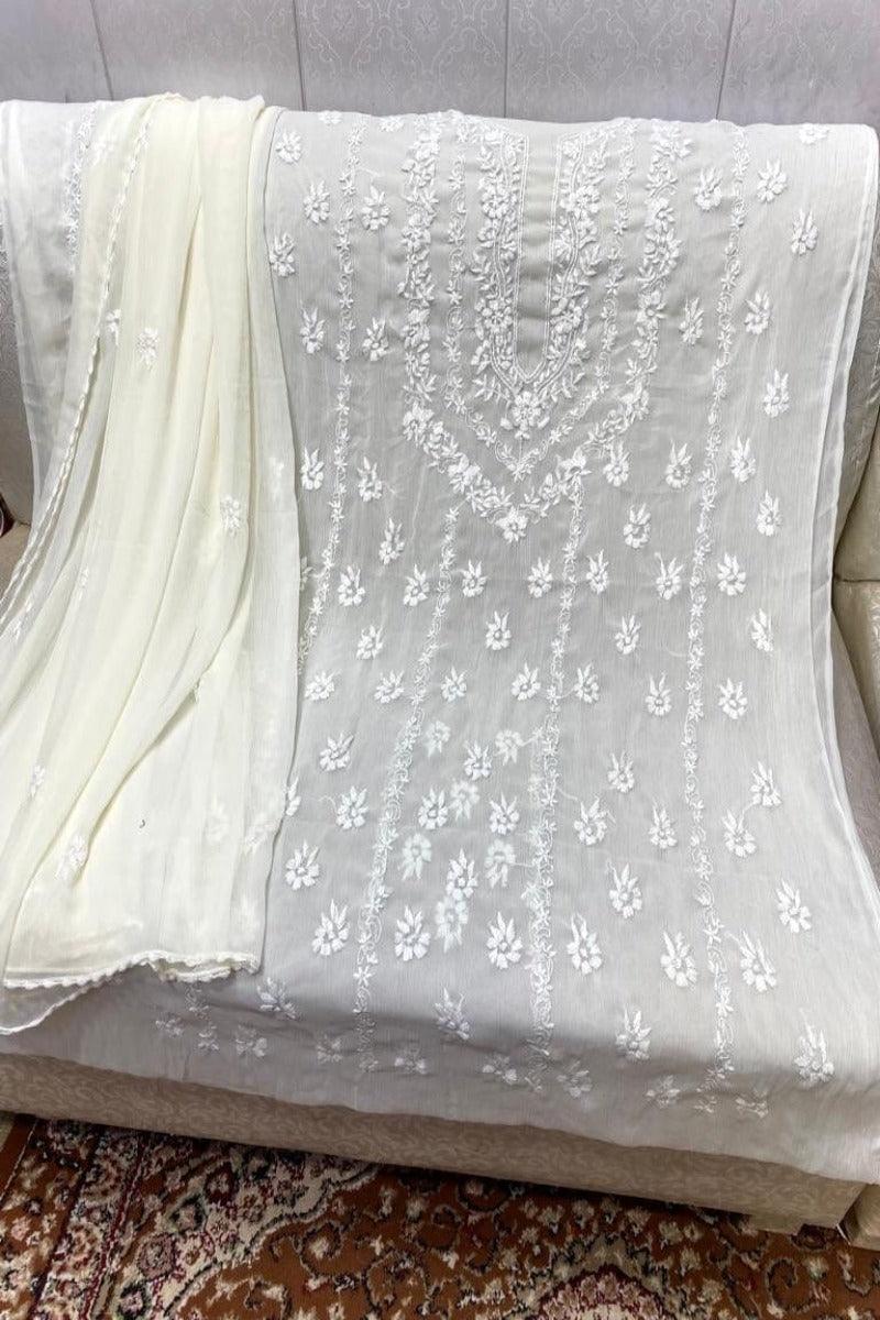 Design by Amina - Hand Embroidered Bamber Chiffon 2 piece - 4 - Studio by TCS