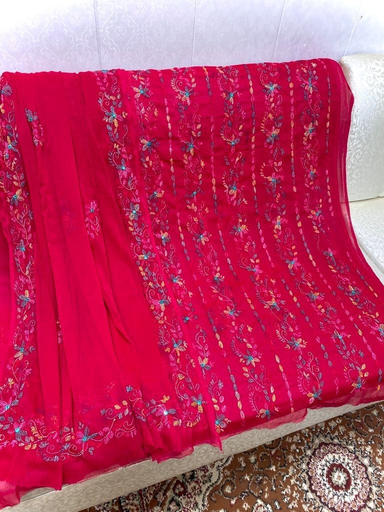 Design by Amina - Hand Embroidered Bamber Chiffon 2 piece - 7 - Studio by TCS