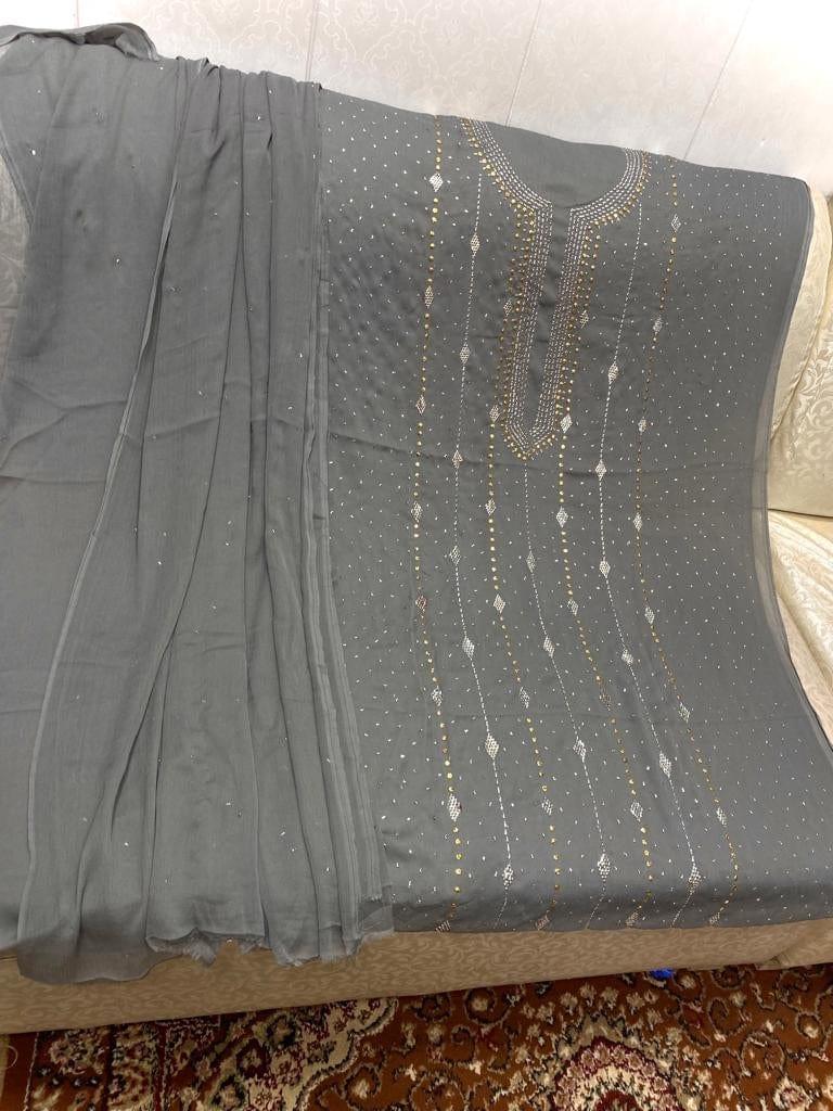 Design by Amina - Chiffon Mukesh Handwork 2Pc- 9 - Studio by TCS