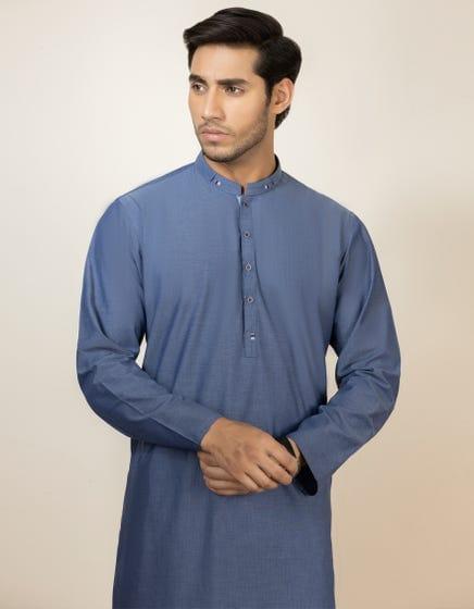 J. - Junaid Jamshed | Men Pigeon Blue Kurta For Men