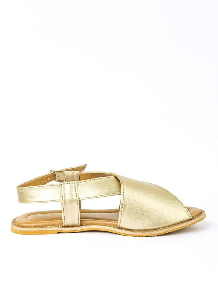 JootiShooti - Plain Gold Peshawari Chappal
