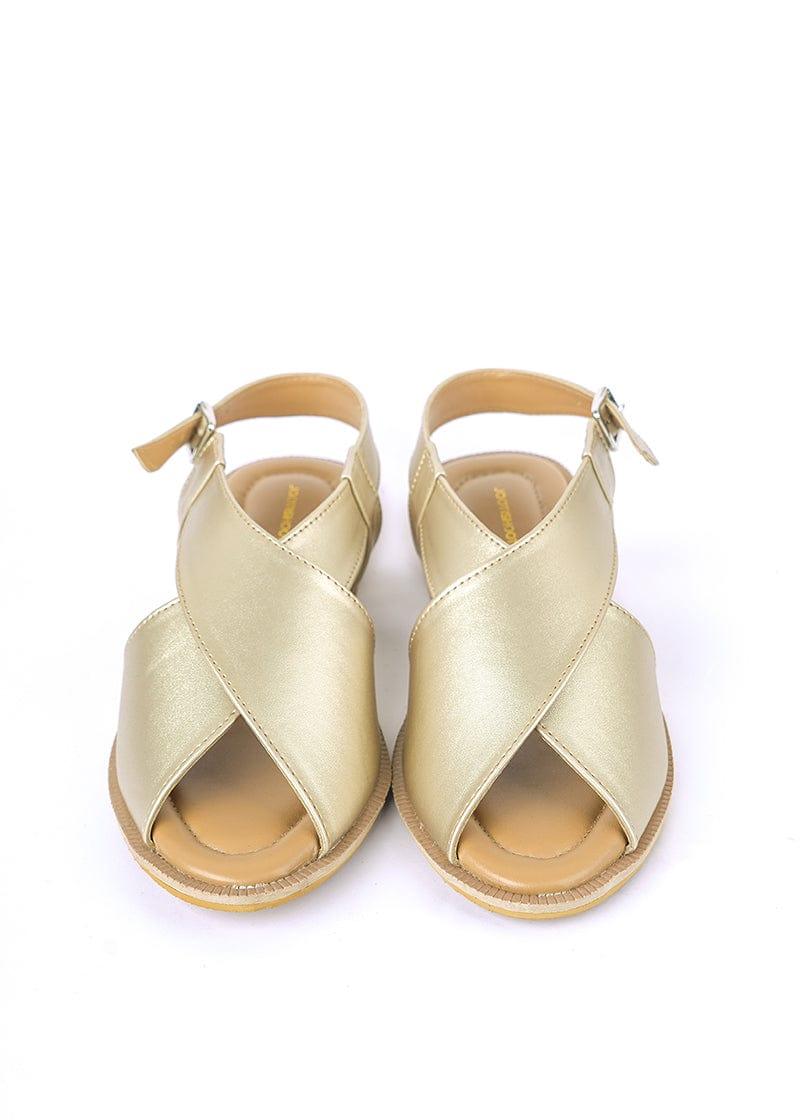 JootiShooti - Plain Gold Peshawari Chappal