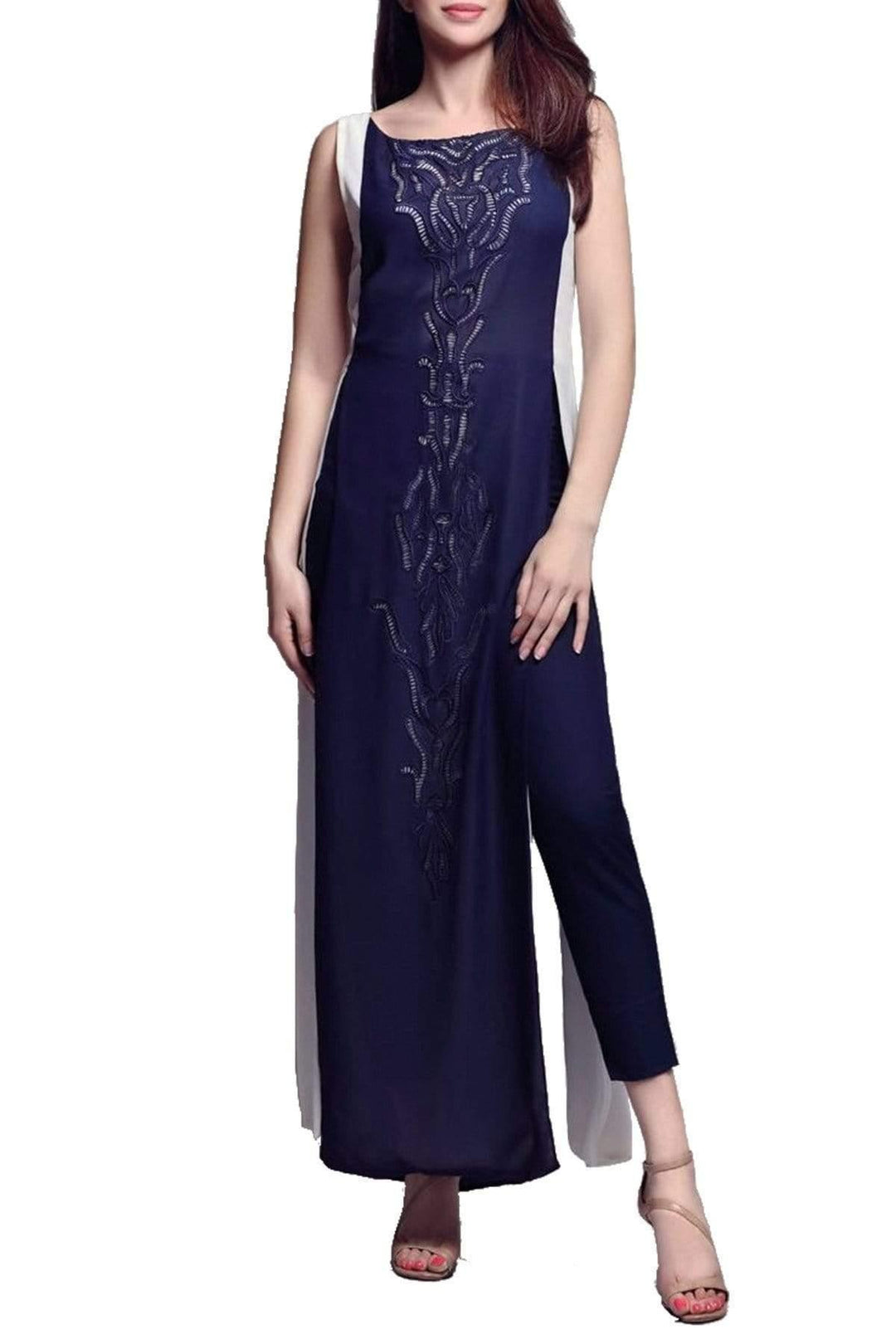 Natasha Kamal - Keira Chiffon & Georgette Tunic With Raw Silk Pants & Dupatta