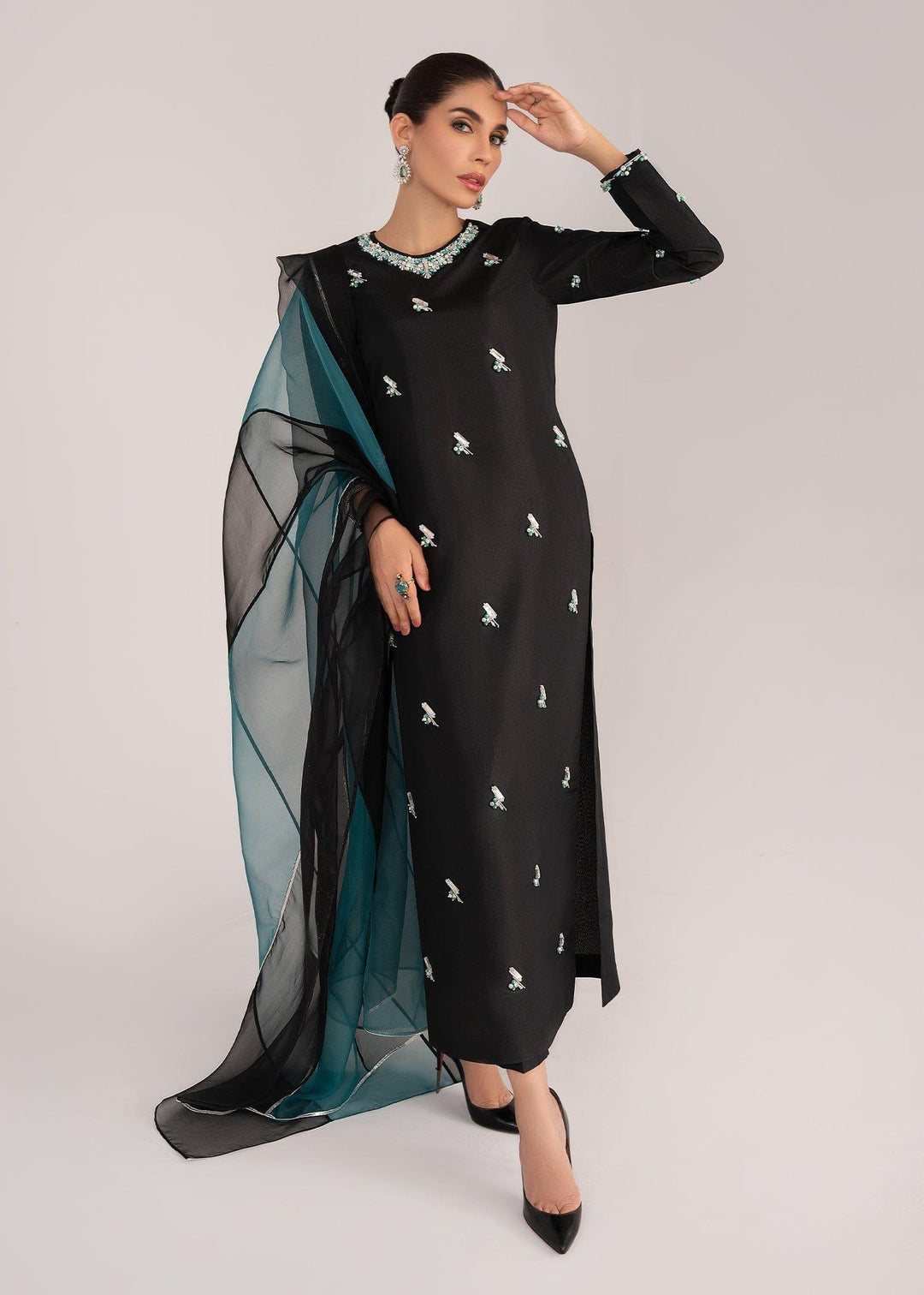 Kinza Hashmi in Allure by Ih - MIA Silk Suit For Women - Black - 3 Piece