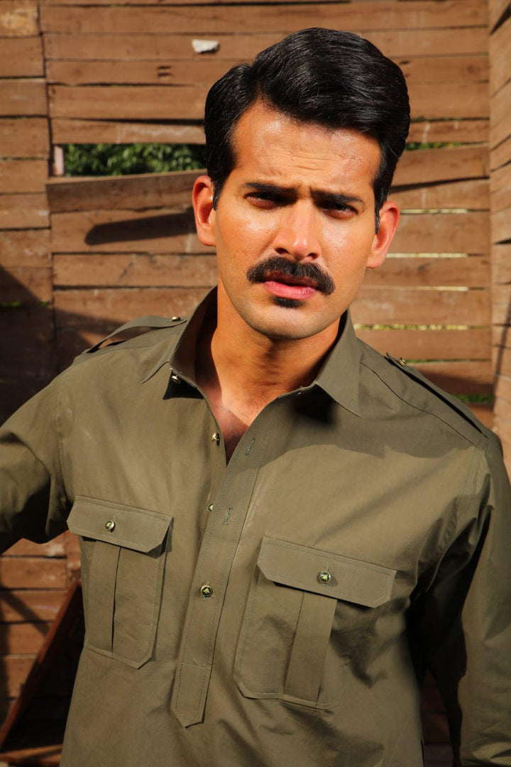 Leon Man - ARMY GREEN KURTA - 1 Piece