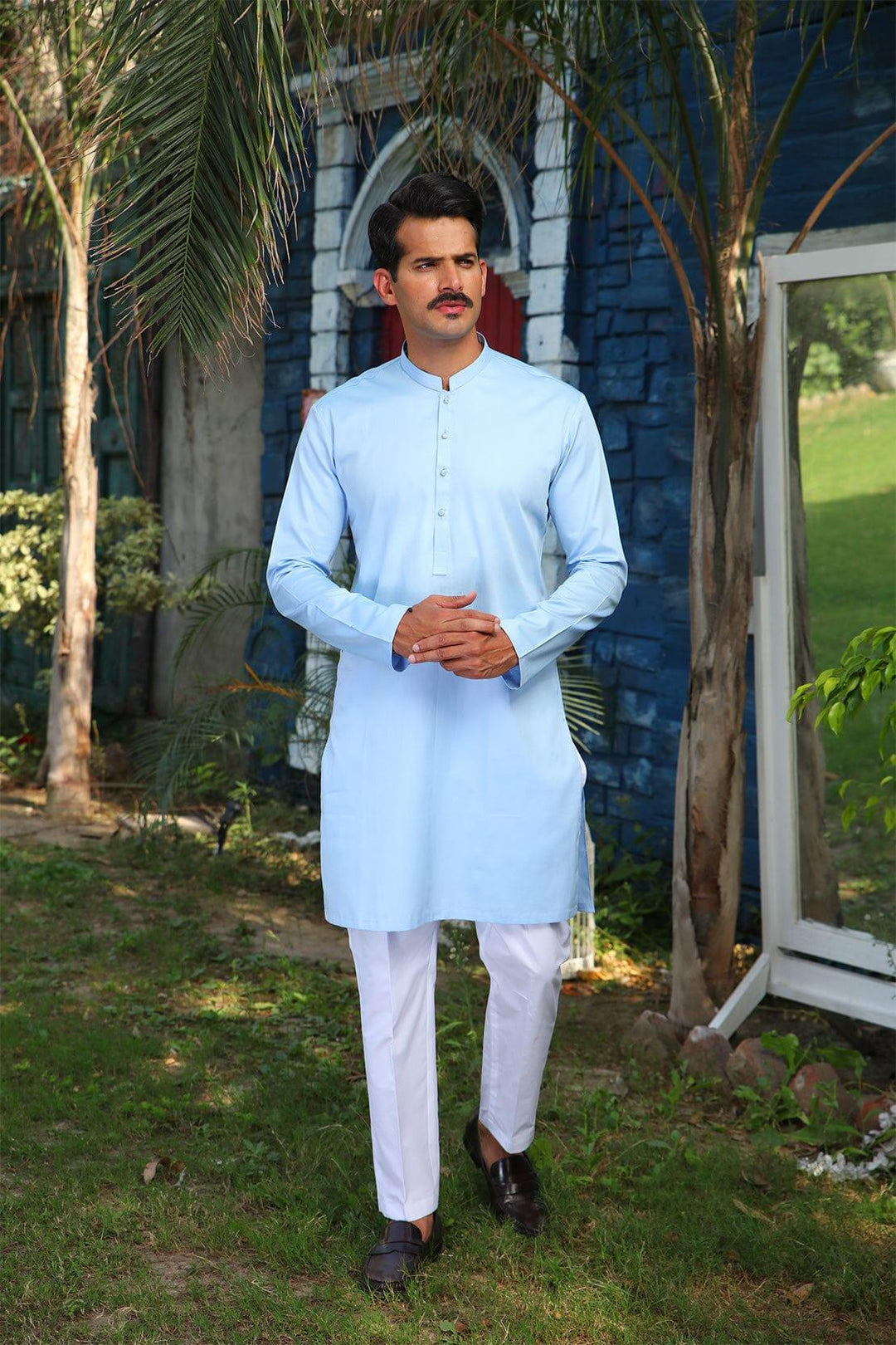 Leon Man - Sky blue kurta set - 2 PC