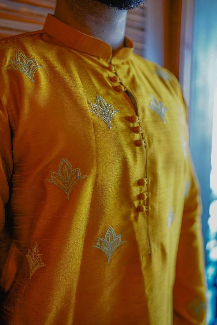 Leon Man - TANGERINE SILK KURTA - 1 Piece