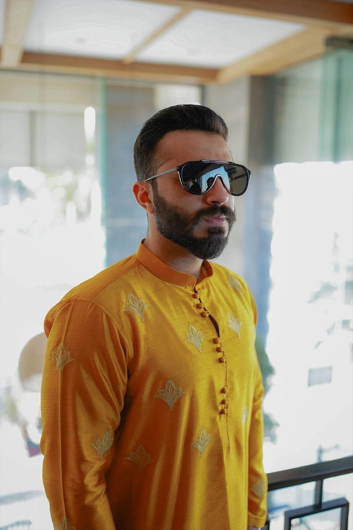 Leon Man - TANGERINE SILK KURTA - 1 Piece