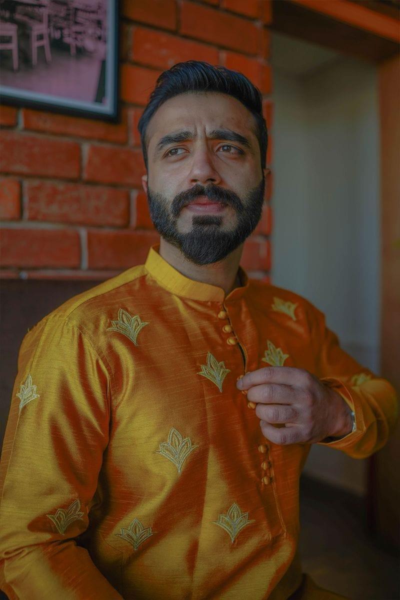 Leon Man - TANGERINE SILK KURTA - 1 Piece