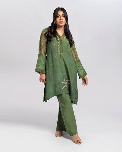 Aisha Fatema - Sage - Gorgeous Green - Floral Embroidered - 2 Piece - Studio by TCS