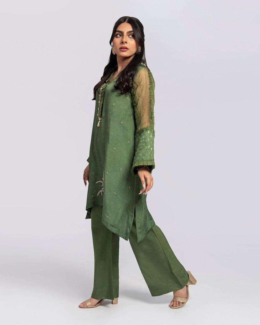Shop Aisha Fatema - Sage - Gorgeous Green - Floral Embroidered - 2 Piece