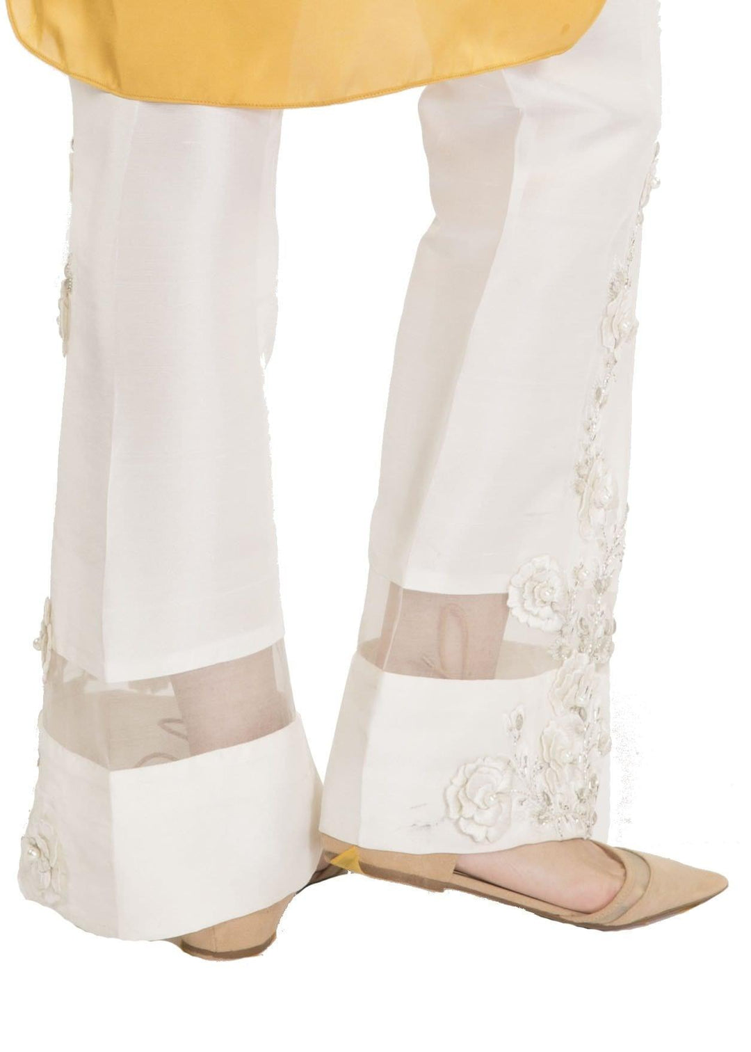 Maheen Ghani Taseer - Embroidered Silk Pants