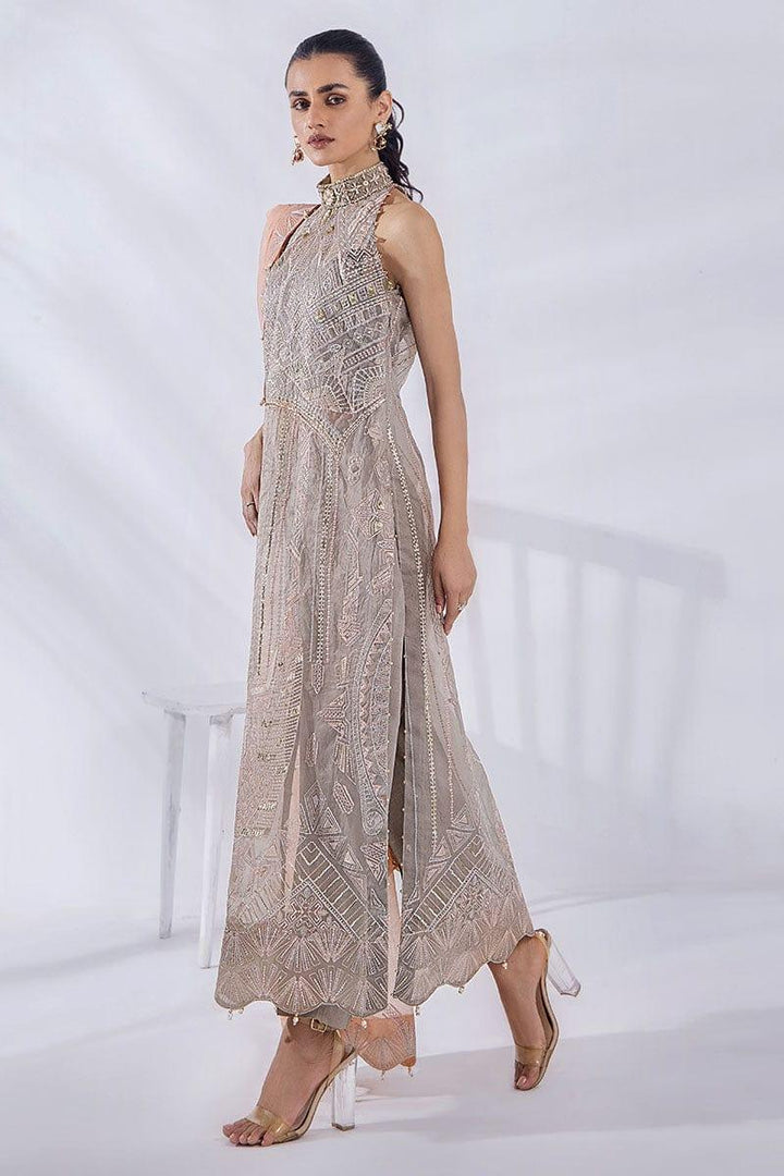 Malook - Aaira - Sage Green - Organza - 3 Piece - Unstitched