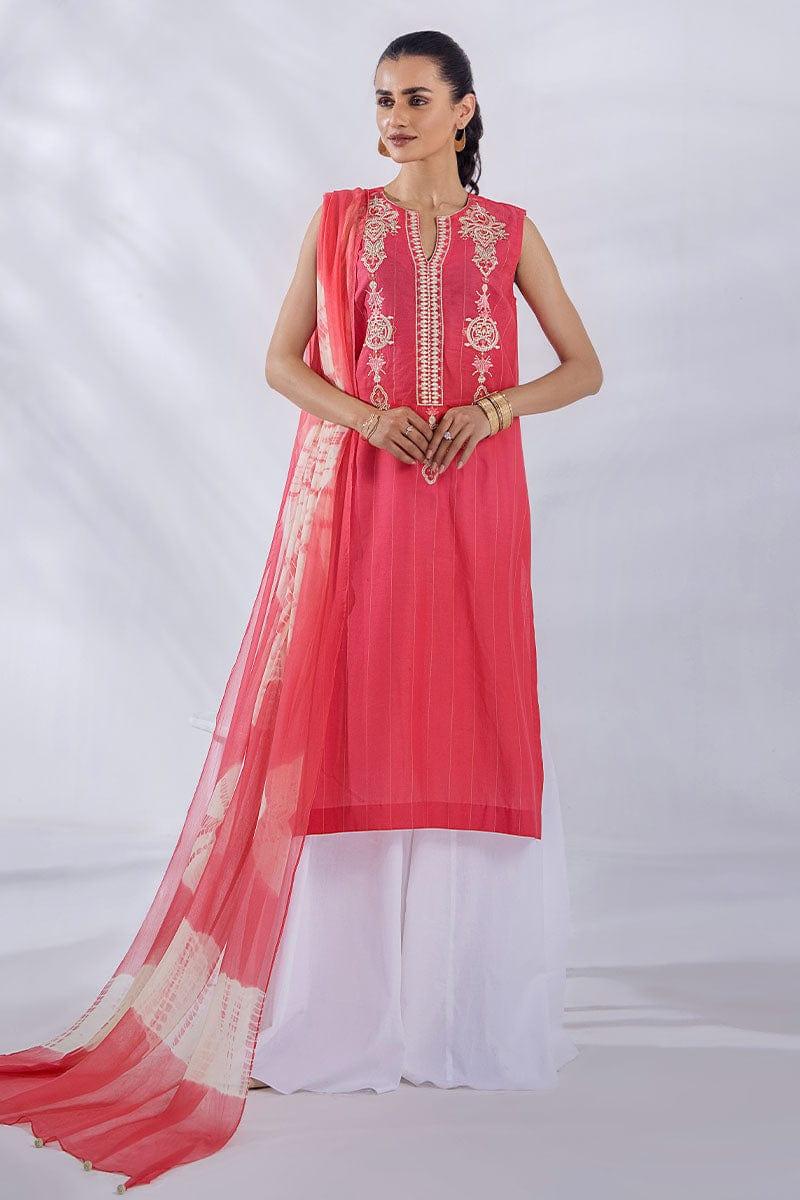 Malook - Aliana - Pink - Lawn - 3 Piece