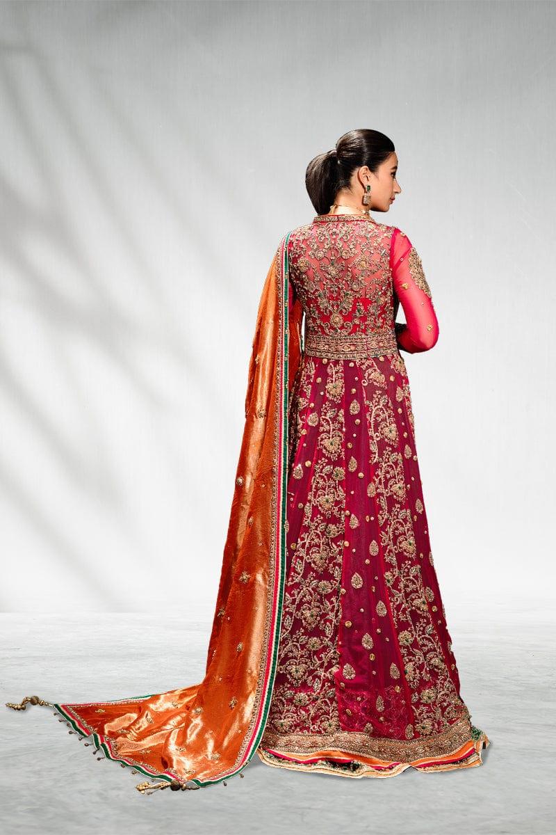Malook - Gulmohar - Green - Crinkle Chiffon - Lehenga - 3 Piece