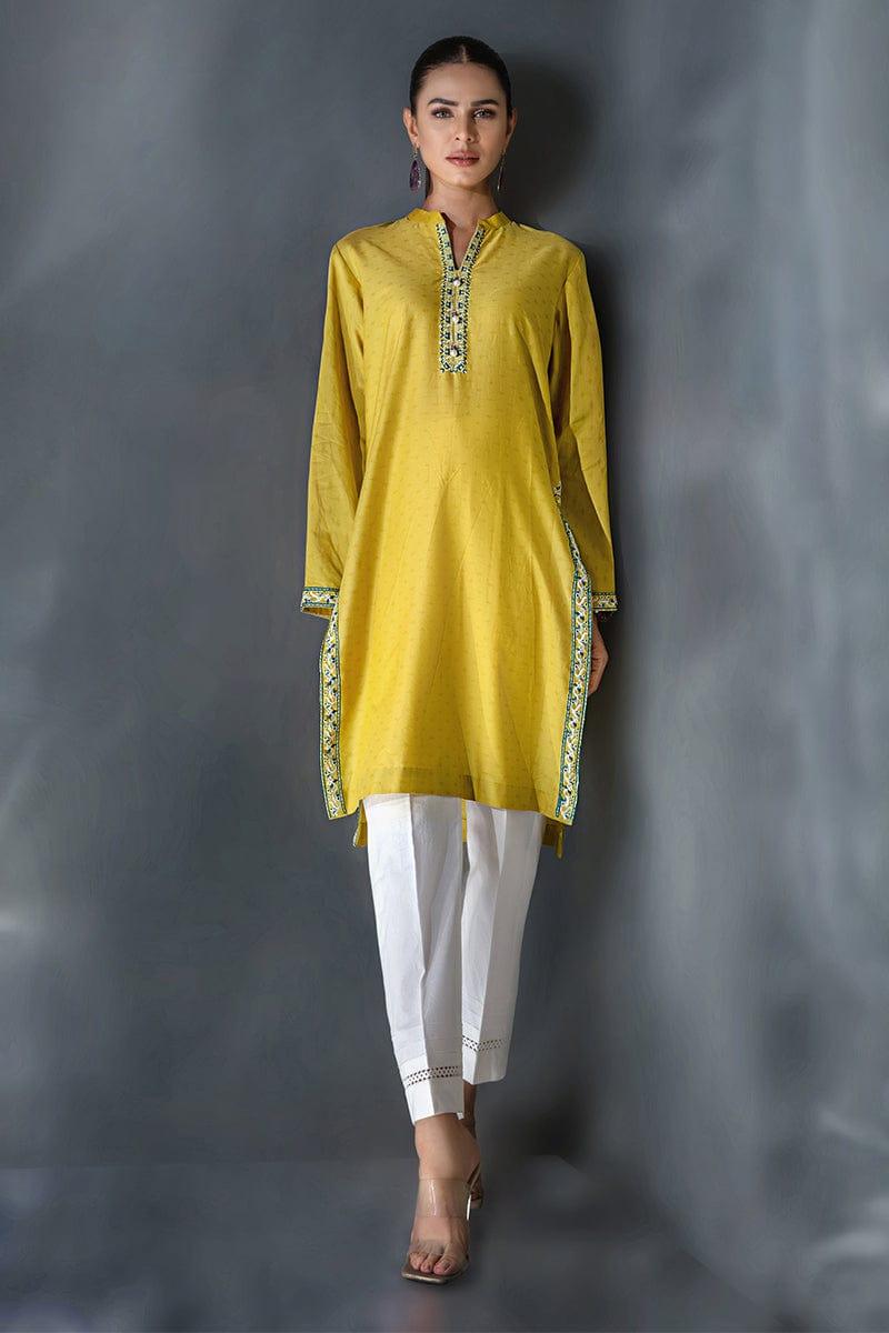 Malook - Isla - Mustard Yellow - Embroidered - 1 Piece