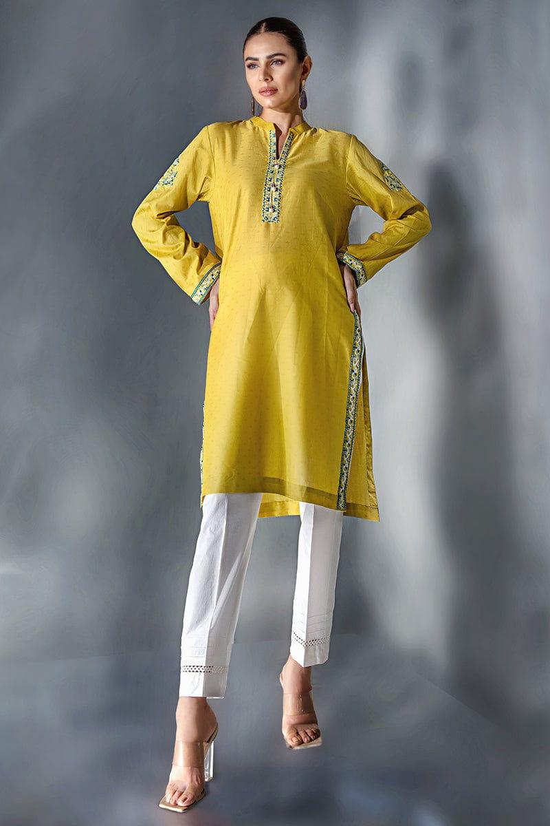 Malook - Isla - Mustard Yellow - Embroidered - 1 Piece