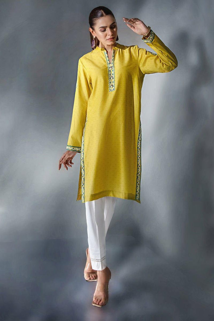 Malook - Isla - Mustard Yellow - Embroidered - 1 Piece
