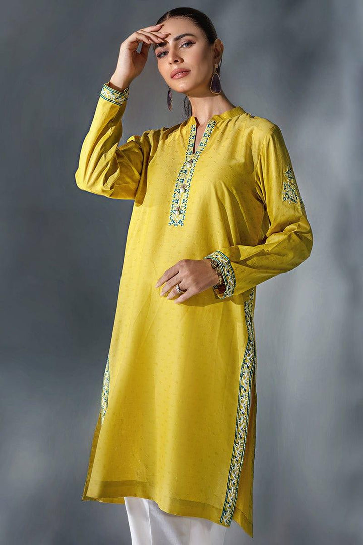 Malook - Isla - Mustard Yellow - Embroidered - 1 Piece