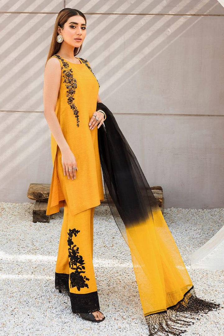 Malook - Kayseria - Mustard - Embroidered - 3 Piece