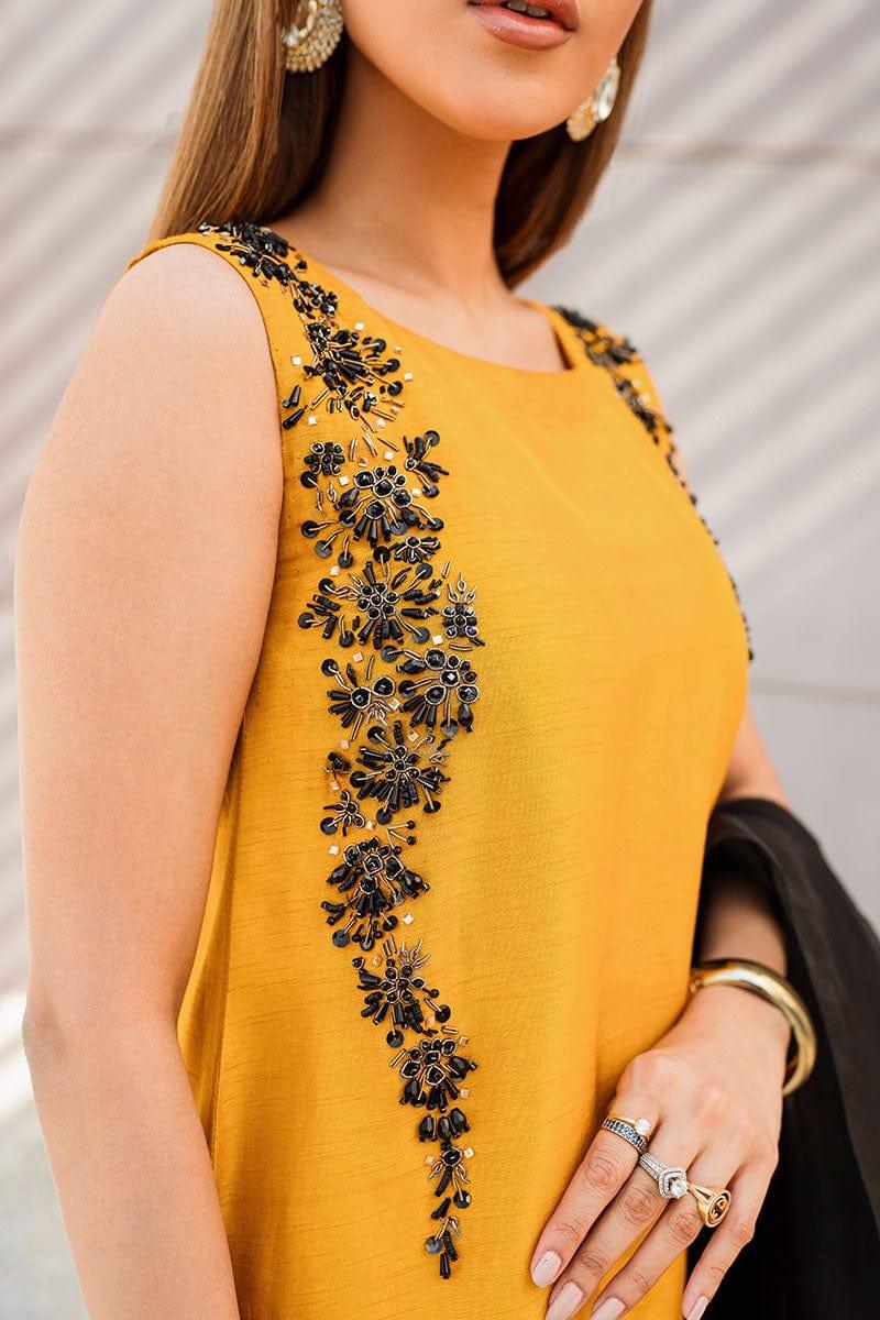 Malook - Kayseria - Mustard - Embroidered - 3 Piece