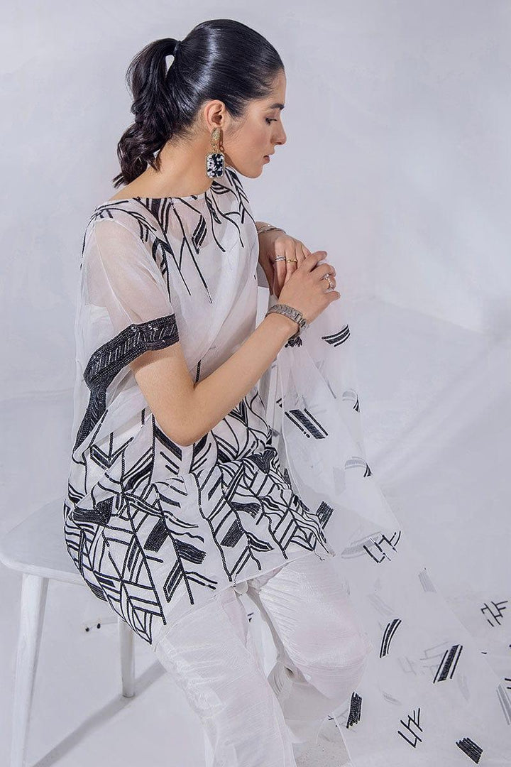 Malook - Zoya - White - Organza Raw Silk - 3 Piece
