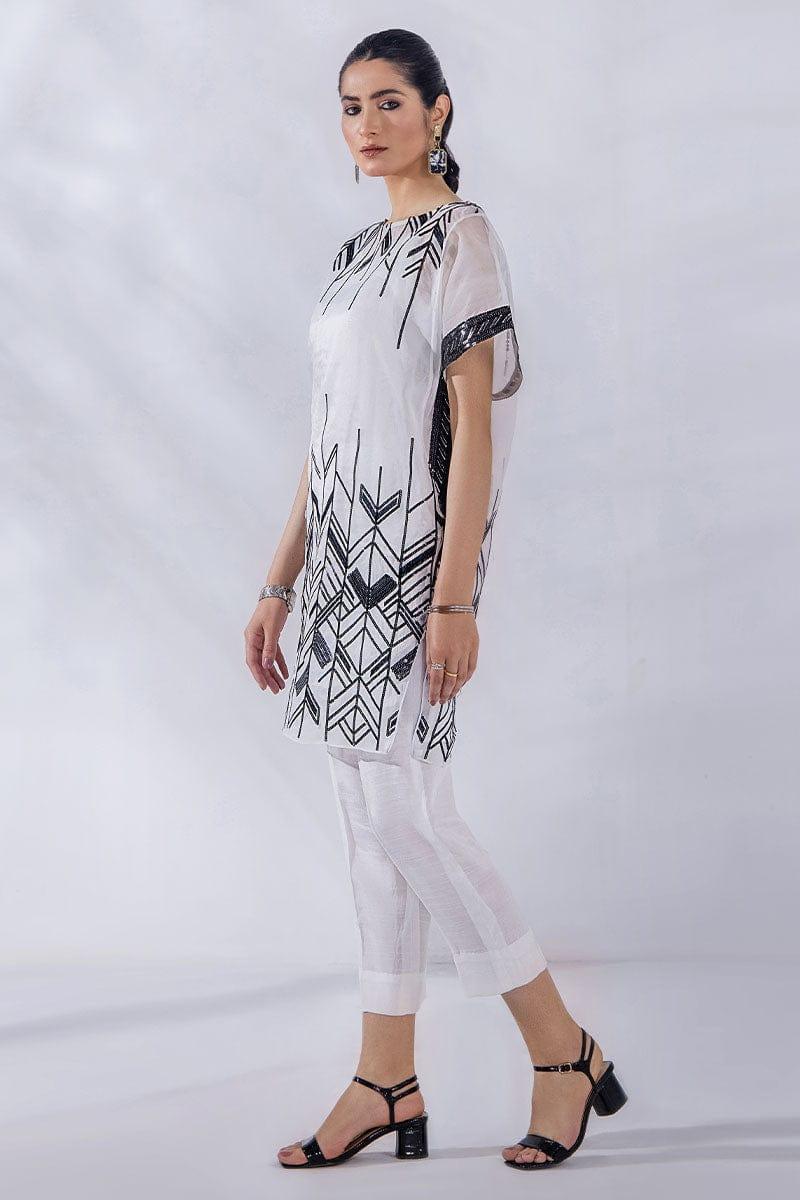Malook - Zoya - White - Organza Raw Silk - 3 Piece
