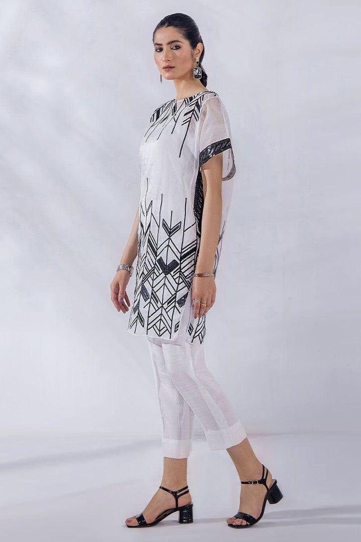 Malook - Zoya - White - Organza Raw Silk - 3 Piece