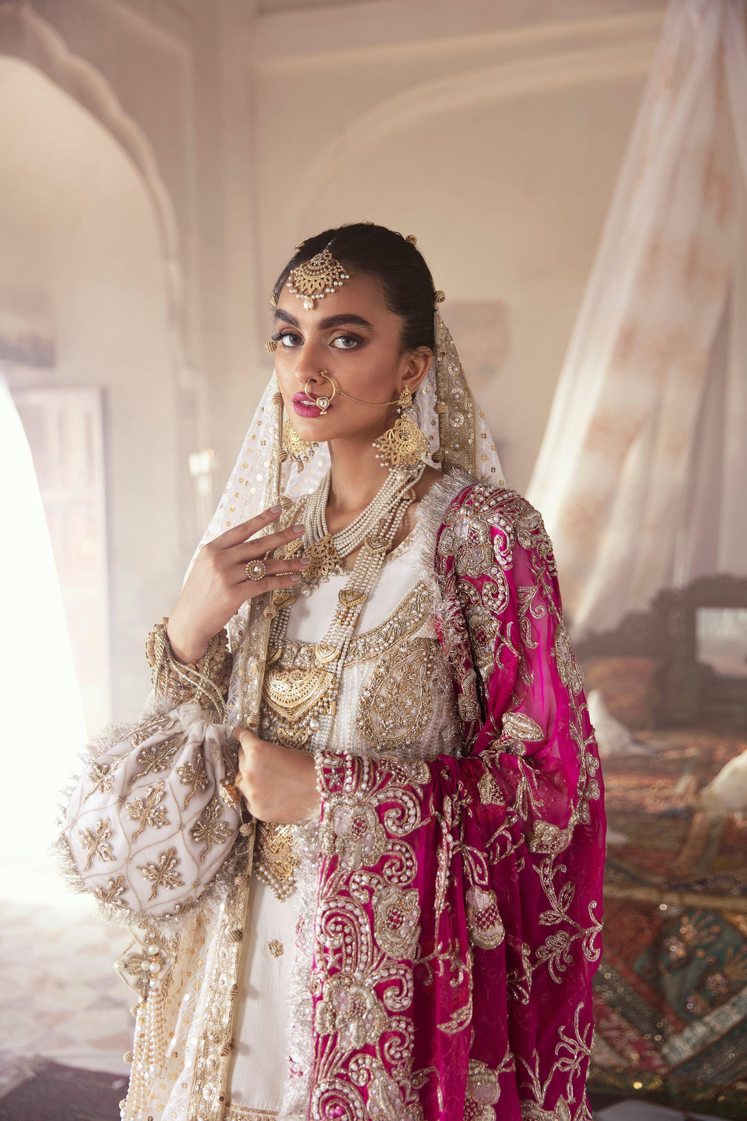 Maria Osama Khan - Arya - 003 with Shawl - Off-White - Raw Silk - 3 Piece