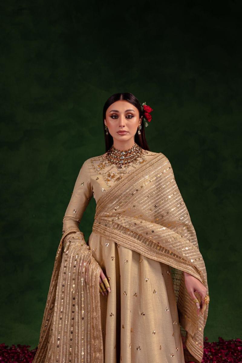 Maria Osama Khan - Rekhta - Pishwas - Korean Silk - 3 Piece