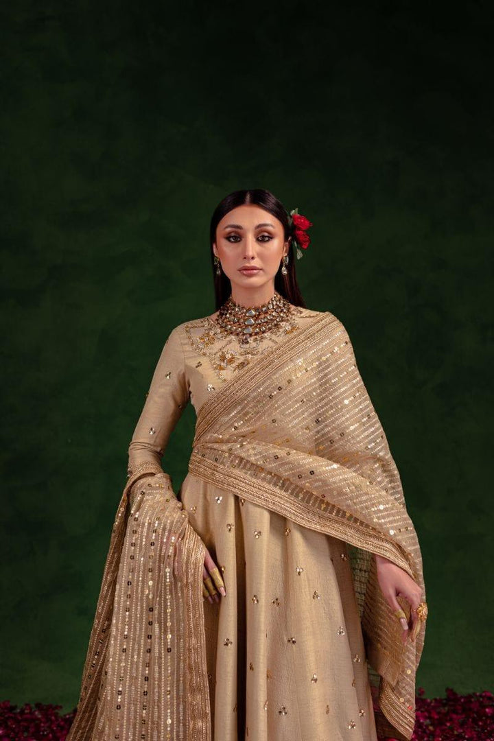 Maria Osama Khan - Rekhta - Pishwas - Korean Silk - 3 Piece