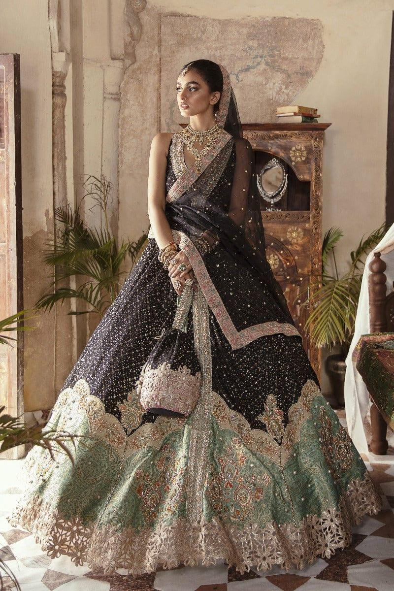 Maria Osama Khan - Shirin - 001 - Black - Gold Embroidered