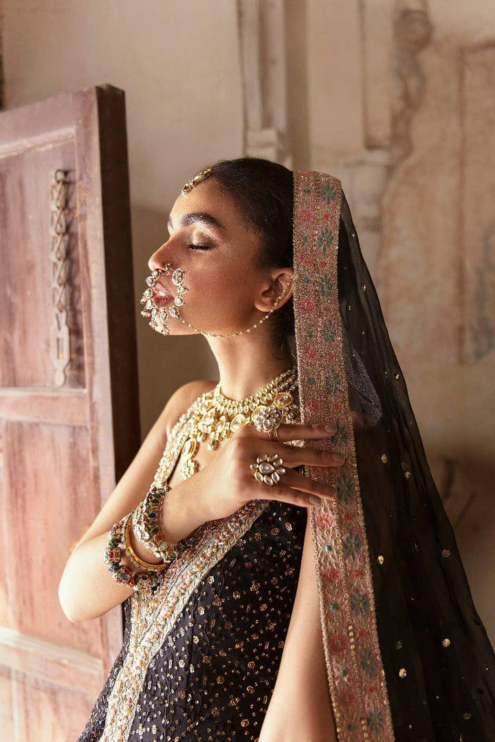 Maria Osama Khan - Shirin - 001 - Black - Gold Embroidered