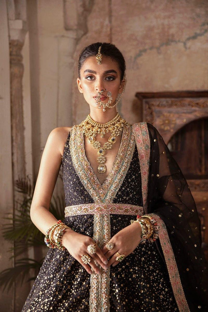 Maria Osama Khan - Shirin - 001 - Black - Gold Embroidered