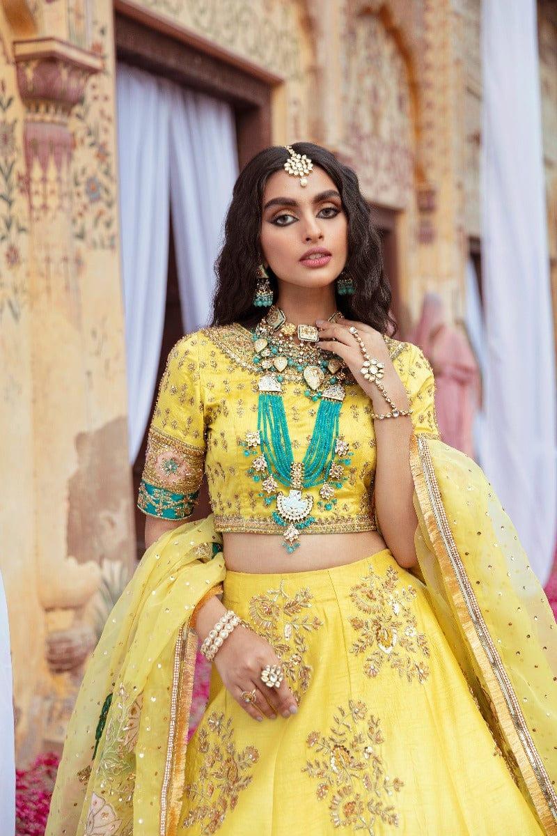 Maria Osama Khan - Yasmin - 005 - Yellow - Lehenga Choli
