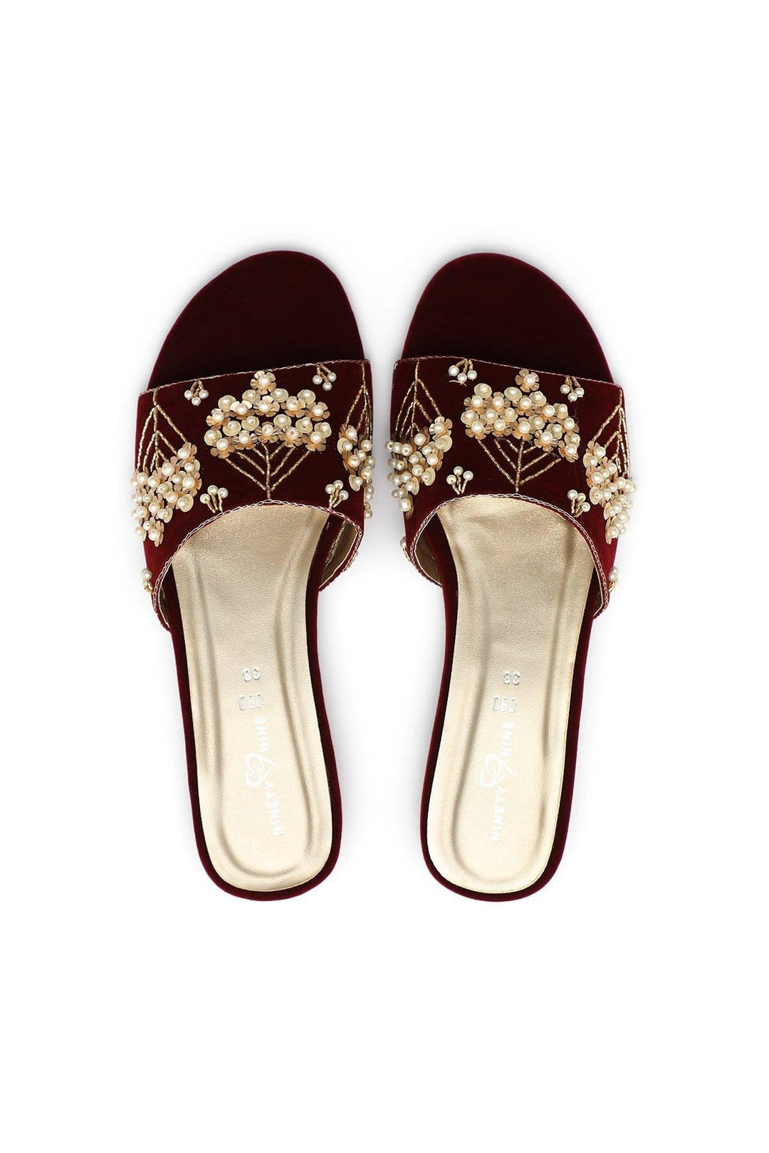 Milli Shoes - Maroon Slides - 1489