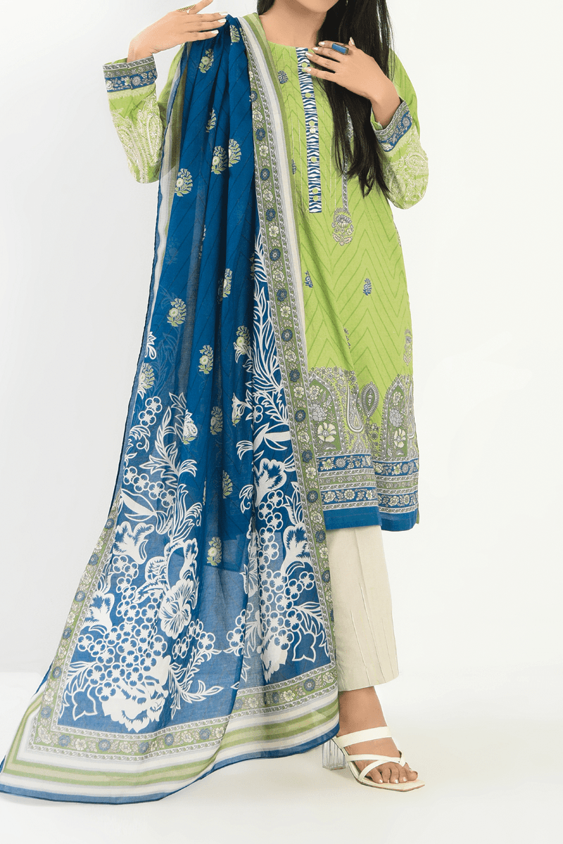 Mizaj - 3 Piece - Unstitched - Embroidered Lawn Suit